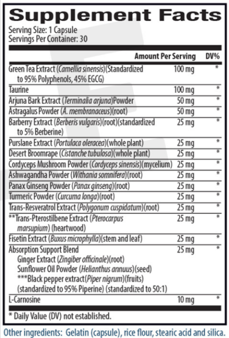 longevityactivator-supplement facts